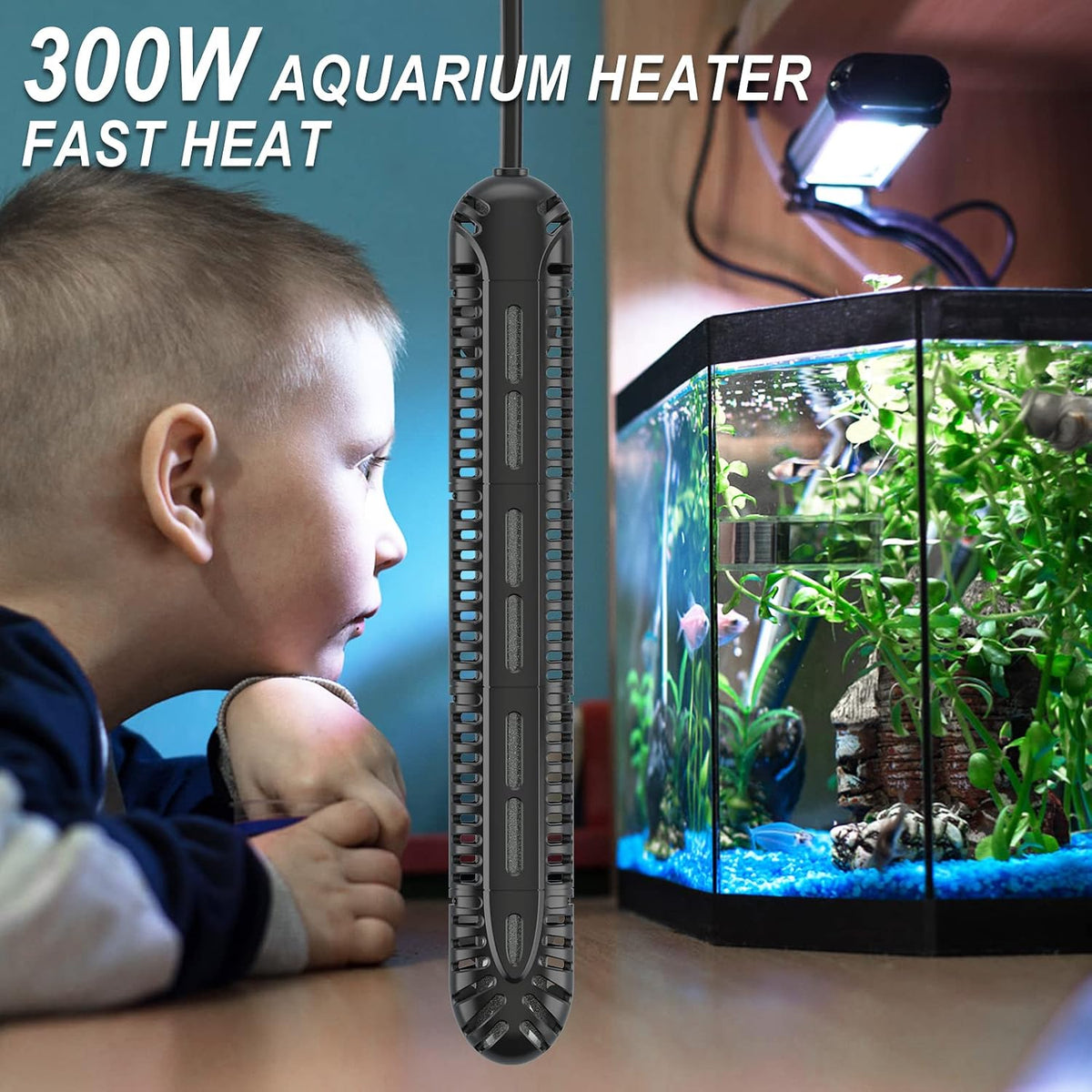 HiTauing fish tank heater with external digital controller and cord