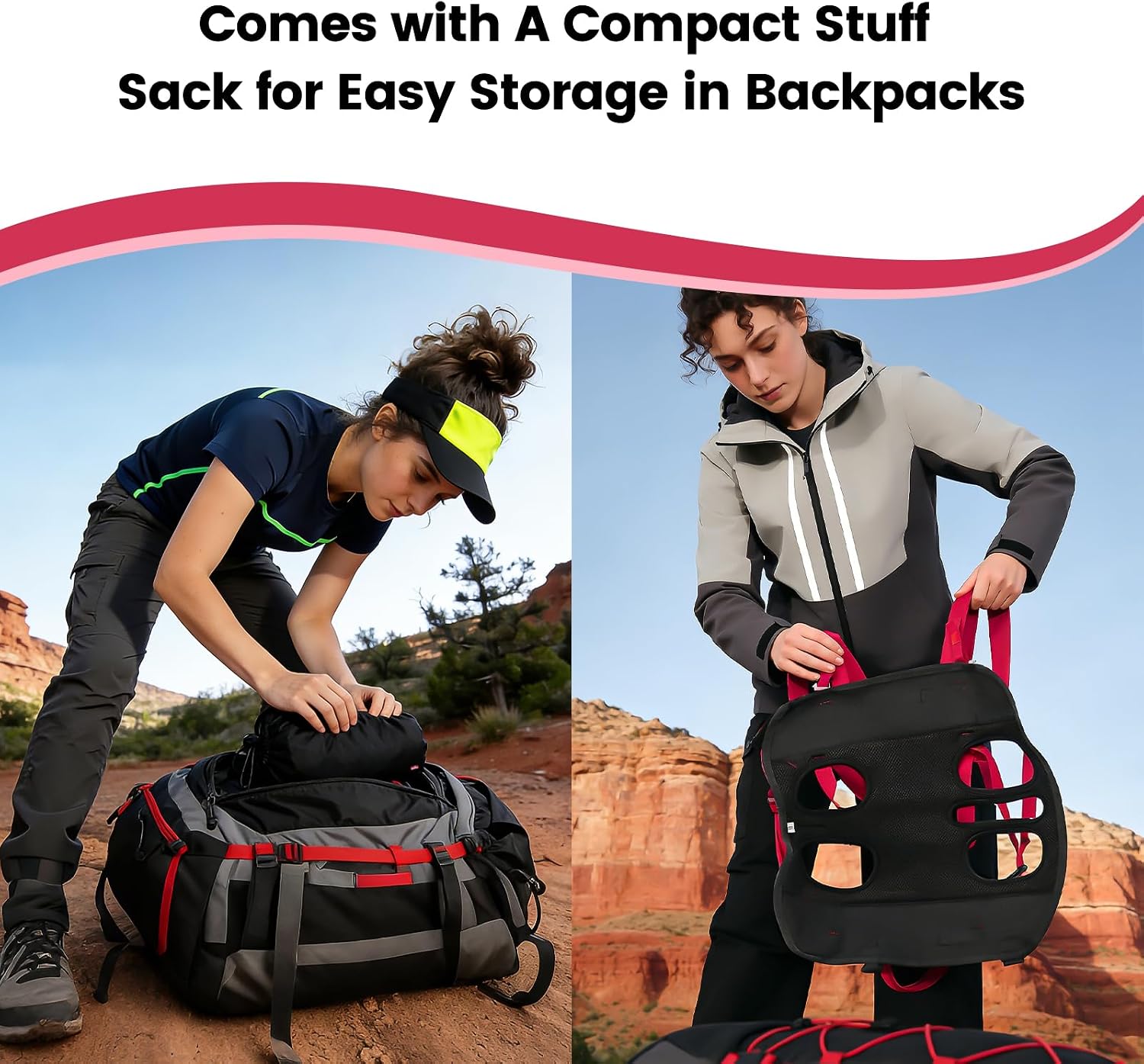Adjustable red straps and buckles on Wakytu dog carrier
