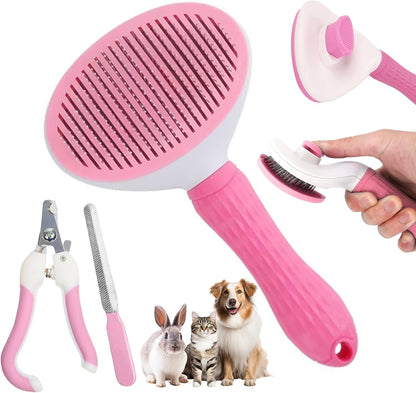 Aglads dog and rabbit grooming kit alternative view illustrating portable pet travel care tools.