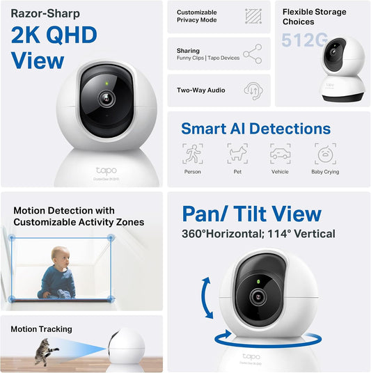 Tp-Link Tapo C220 2K QHD camera pan and tilt view