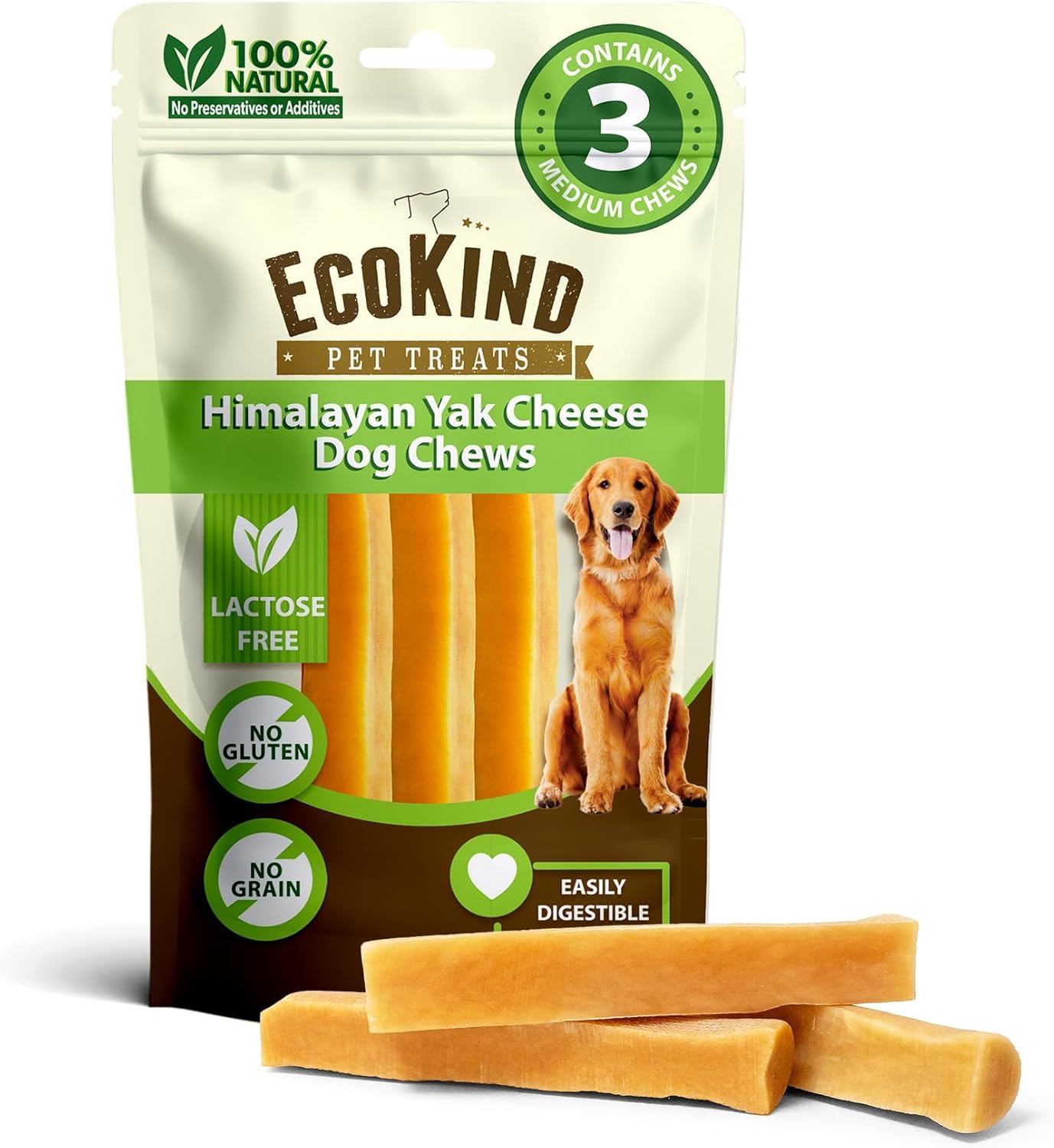 EcoKind Yak Cheese Himalayan Dog Chews, Yak Chews for Large Dogs, Long Lasting Bone for Aggressive Chewers, 3 Ingredient Natural High Protein Dog Treat, No Additives or Lactose, Large - 4 Chews (1 lb) - Image 14