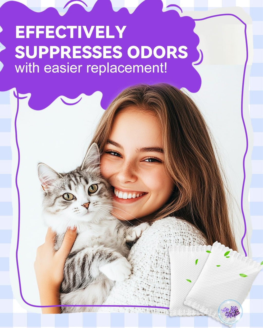 Long lasting cat box freshener refills showing compact design.