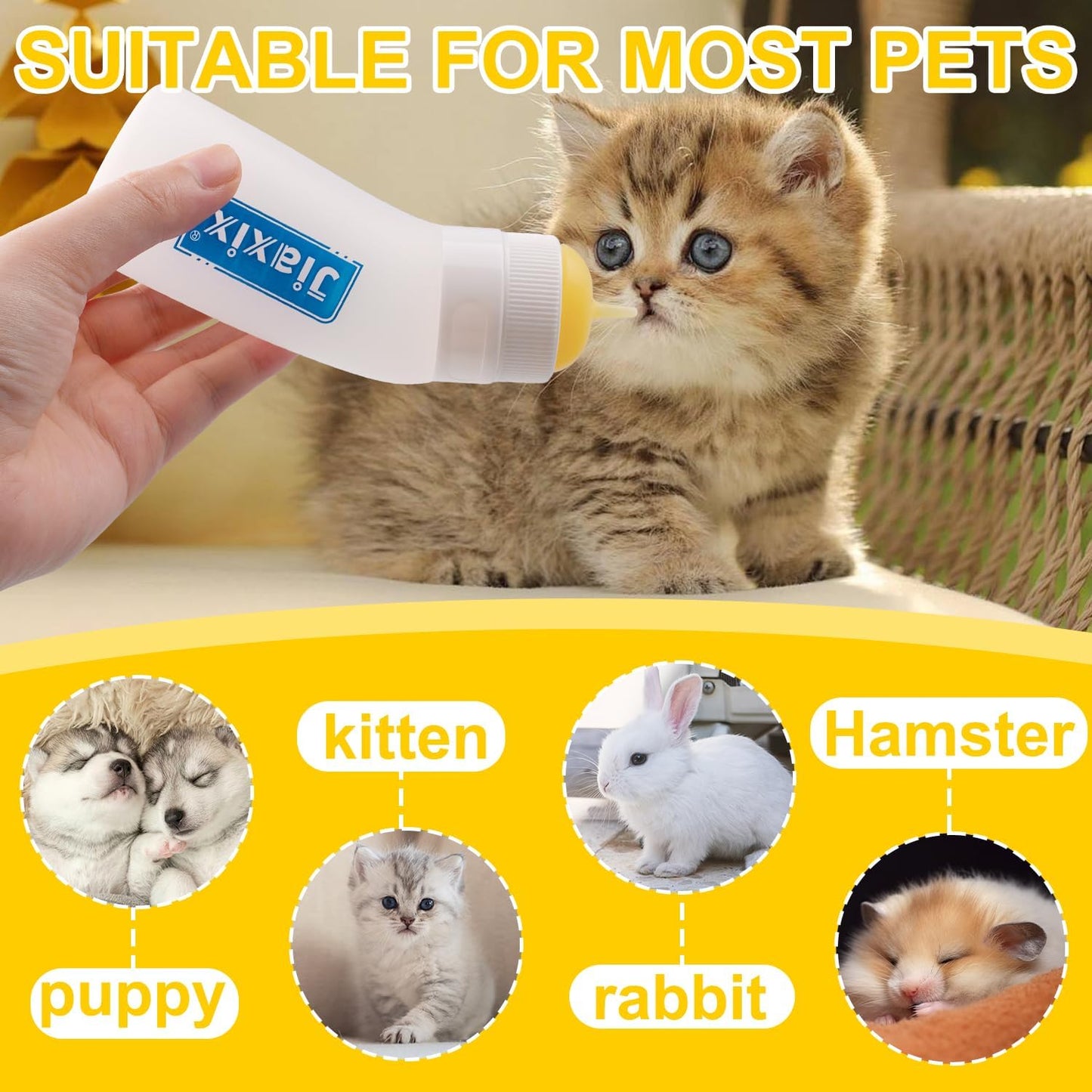 Close up of the measuring lines on the small silicone animal nursing bottle