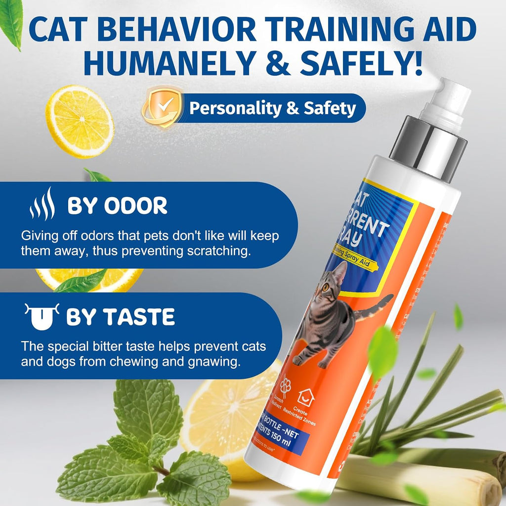 Anowbo 150ml cat spray bottle with natural ingredient icons
