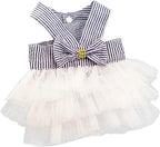 Pet's Cute Halter Bowknot Tutu Dress for Small Dogs Girl Cute Dresses for Tiny Puppy Female Clothes Blue XS - Image 15