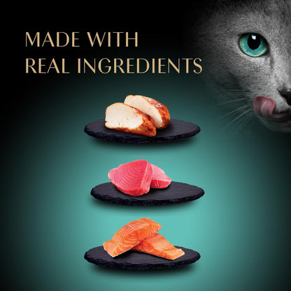 Close up of Sheba premium cat treat creamy texture