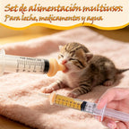 Pet Nursing Feeder Kit, 13PCS Kitten Puppy Feeding Set, Hand Feeding Syringe with Soft Silicone Nipples for Newborn Puppies, Kittens, Hamsters, Rabbits, Small Animals (White) - Image 2