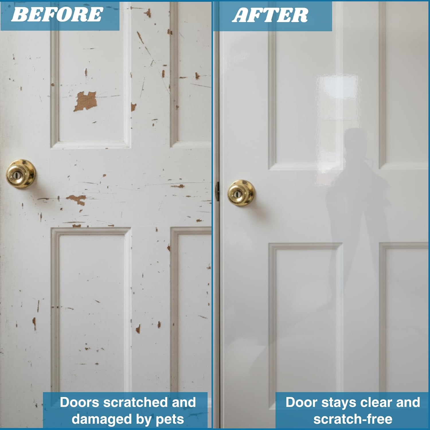 Clawguard scratch protector applied to home wall surface