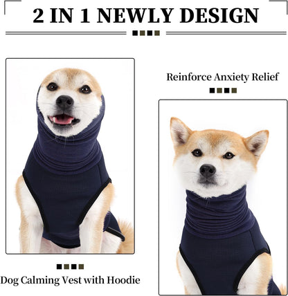 Comfortable stretchable thunder jacket for large dogs suffering from separation anxiety