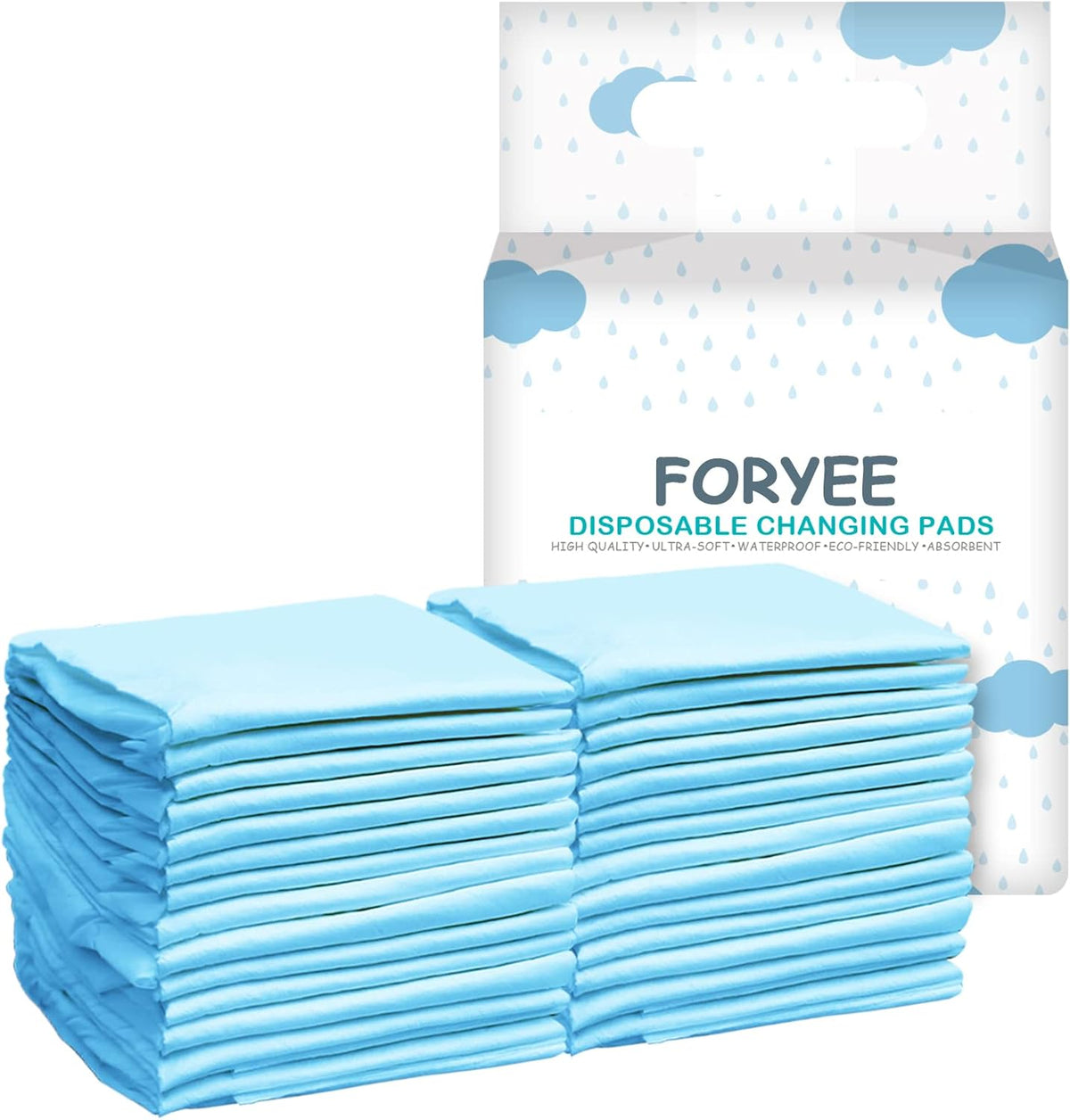 Foryee disposable changing pad liners front view packaging