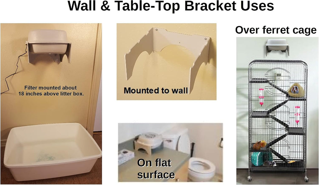 Cat litter box air purifier overhead wall mount setup