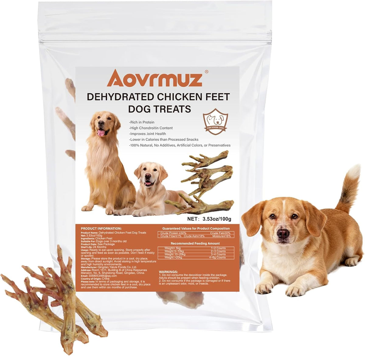 Dehydrated Chicken Feet Dog Treats - Single Ingredient Nail-Free High Protein Dog Chews, All Natural Treats for Joint & Dental Health - Image 9