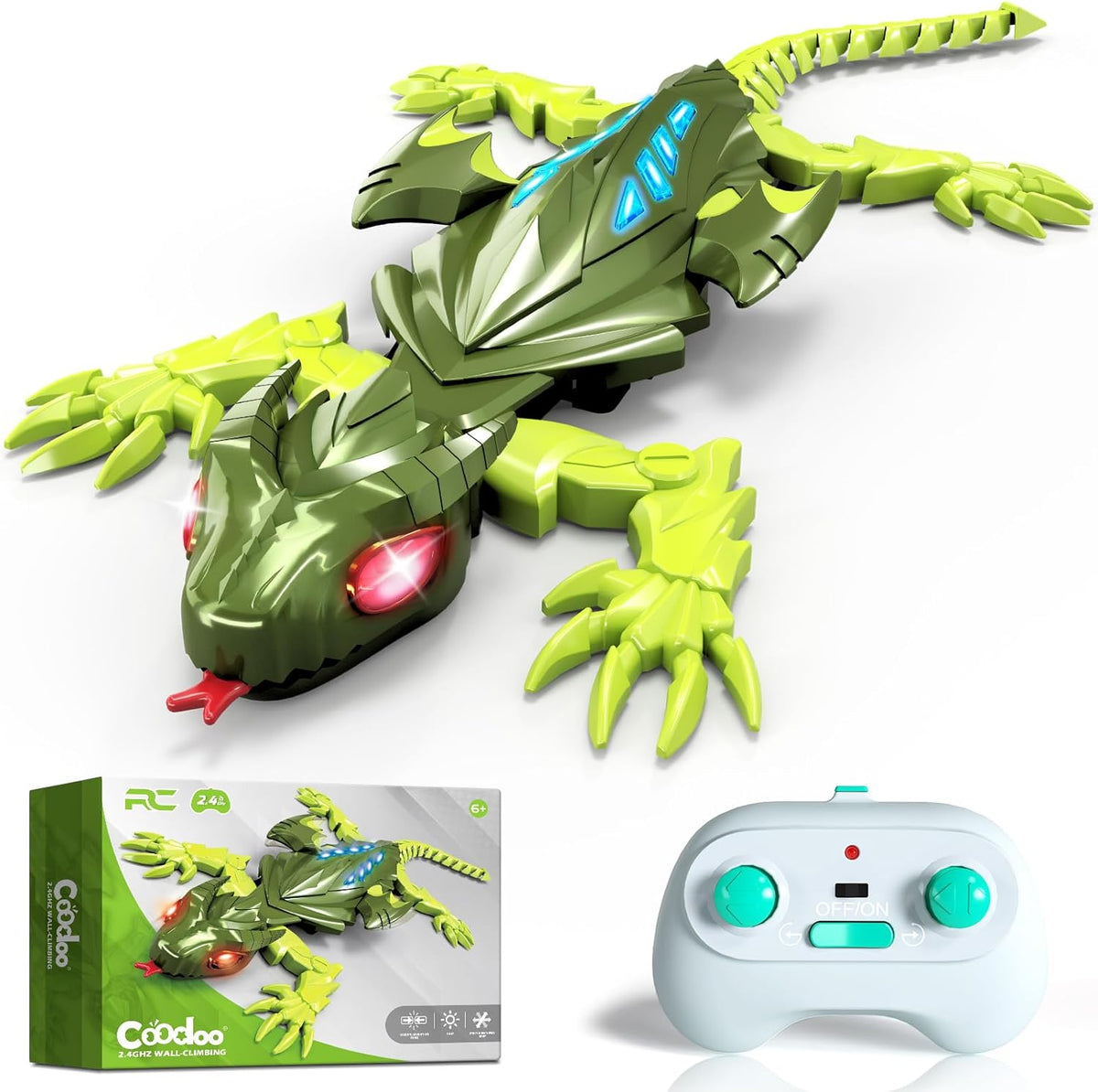 Coodoo wall climbing gecko lizard remote control robot front view