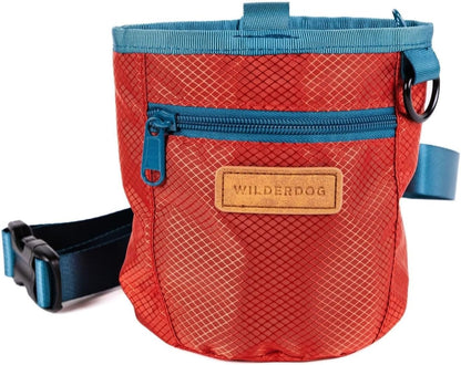 Green Wilderdog treat pouch main compartment with magnetic and zipper closures