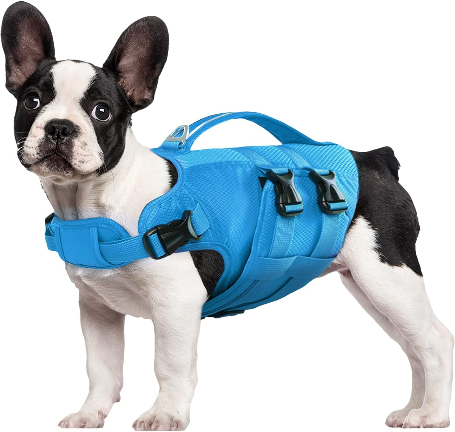 Kuoser Dog Life Jacket Large, High Flotation Puppy Safety Vest for Swimming Boating, Reflective Water Vest Pet Life Preserver with Rescue Handle, Orange L - Image 10