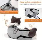 Doglemi cat recovery suit side profile showing breathable cotton