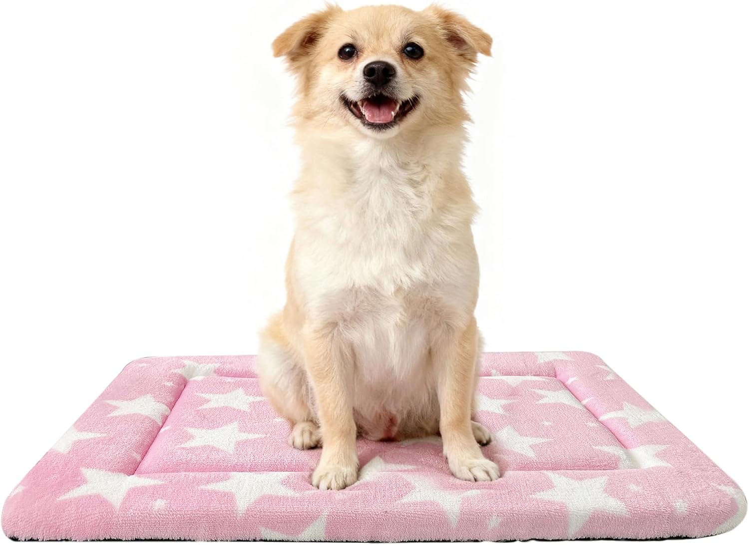 Washable Dog Bed Plush Orthopedic Outdoor Crate Mat with Non-Slip Bottom,Luxe Soft Kennel Pad for Pets, Cozy Cage Cushion & Pet Sleeping Mattress Large Sized,Medium,Small Dogs,24 x 18 inch,Pink - Image 9