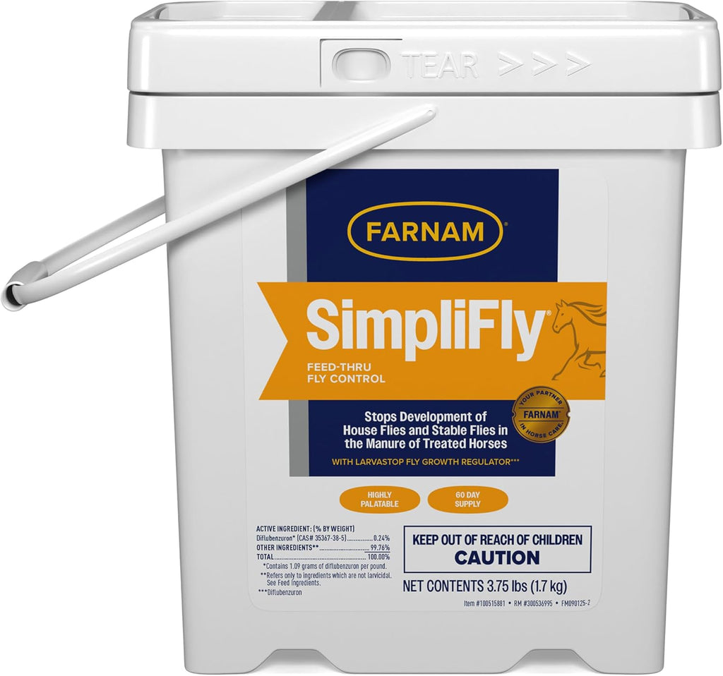 Farnam SimpliFly Feed Through Fly Control Daily Supplement for Horses, 10 lb, EPA Approved Palatable Pellets, Prevents Stable Flies in Manure and Break and Prevents the Fly Life Cycle, 160 Day Supply - Image 10