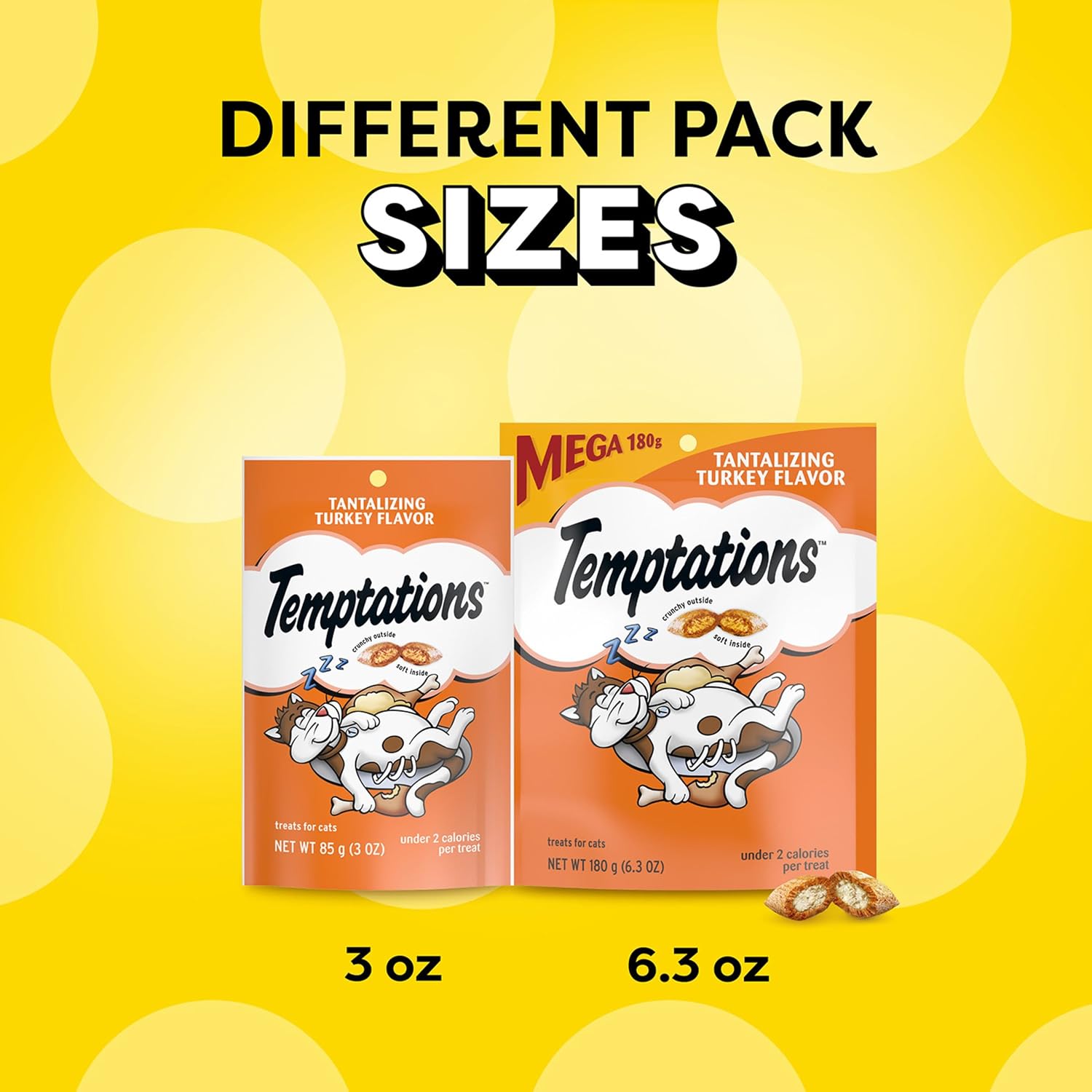 Temptations Cat Treats, Classic Crunchy and Soft Cat Treats, Tantalizing Turkey Flavor, 6.3 oz. Pouch (Pack of 10) - Image 11
