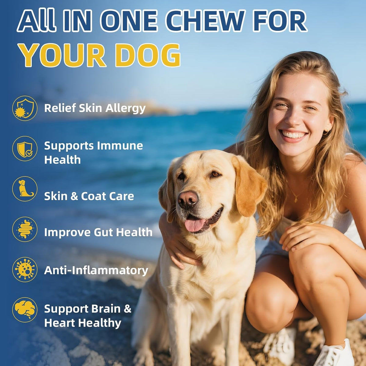 Planopaws imported dog supplement for diarrhea and allergy relief close up view.