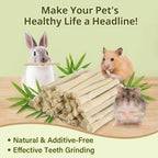 Natural rabbit bamboo sticks displayed to show their optimal size and texture for small animals.