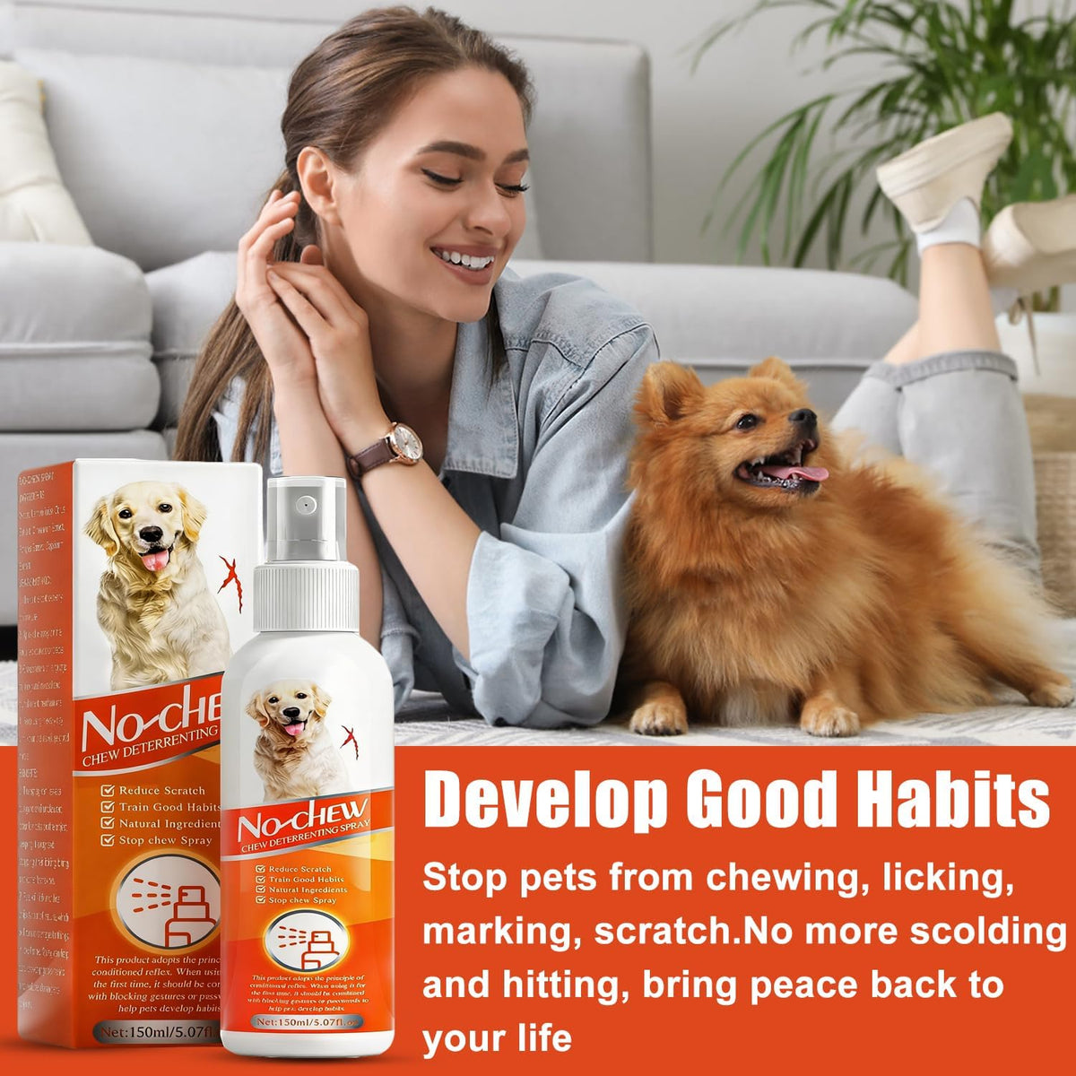No chew spray for dogs on carpet and shoe surfaces