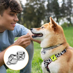 Xthrotsenk loud pet anti lost bells showing cross cut metal design