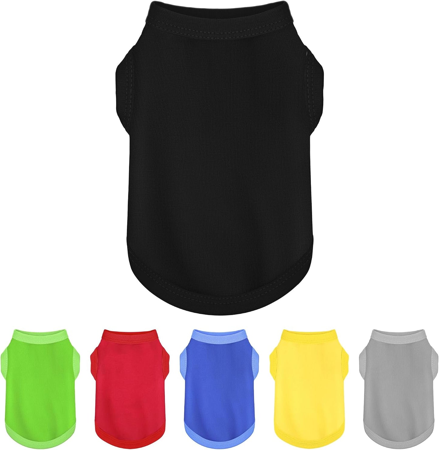 Paiaite solid black cotton dog tank top front view