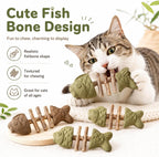 Durable fish bone cat toy for dental cleaning