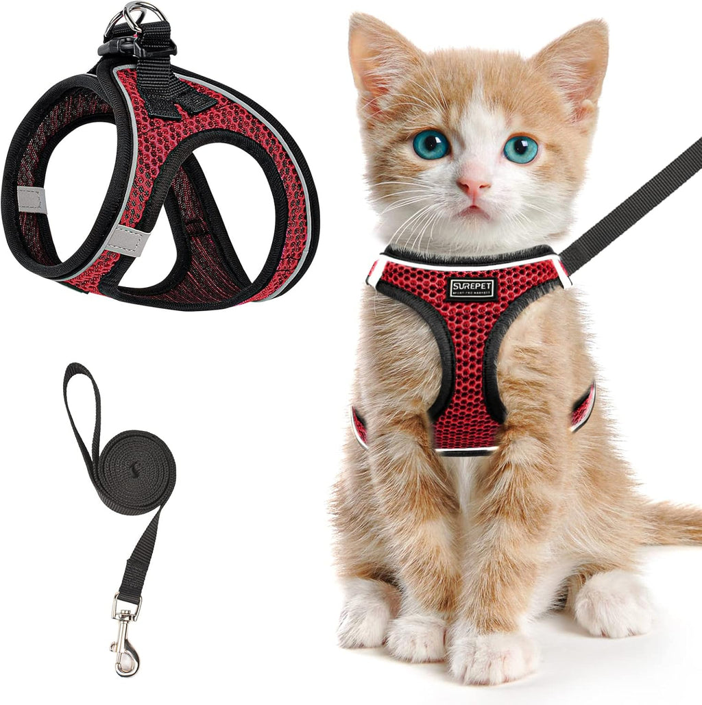 Cat Harness and Leash for Walking Escape Proof, Adjustable Kitten Vest Harness Reflective Soft Mesh Puppy Harness for Outdoor, Comfort Fit, Easy to Control (Blue, XS) - Image 9