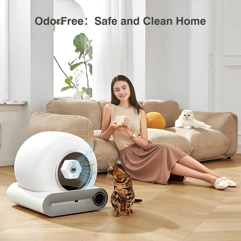 Ladnut pet safe electronic odor eliminator showing the circular indicator light and control button.