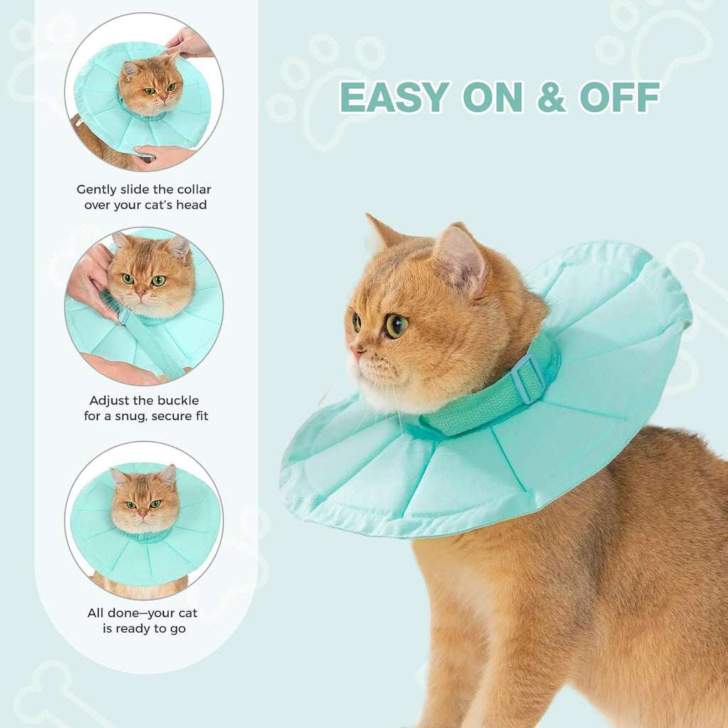 Avont flexible cat elizabethan collar mint color alternative cone of shame