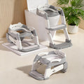 CandyHome 3 in 1 potty training seat with step stool ladder grey front view