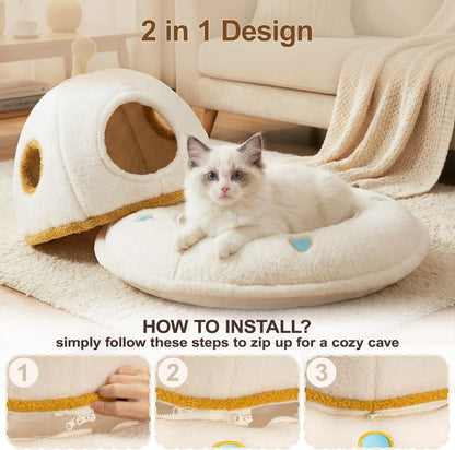 Top view of removable cushioned pillow for cats