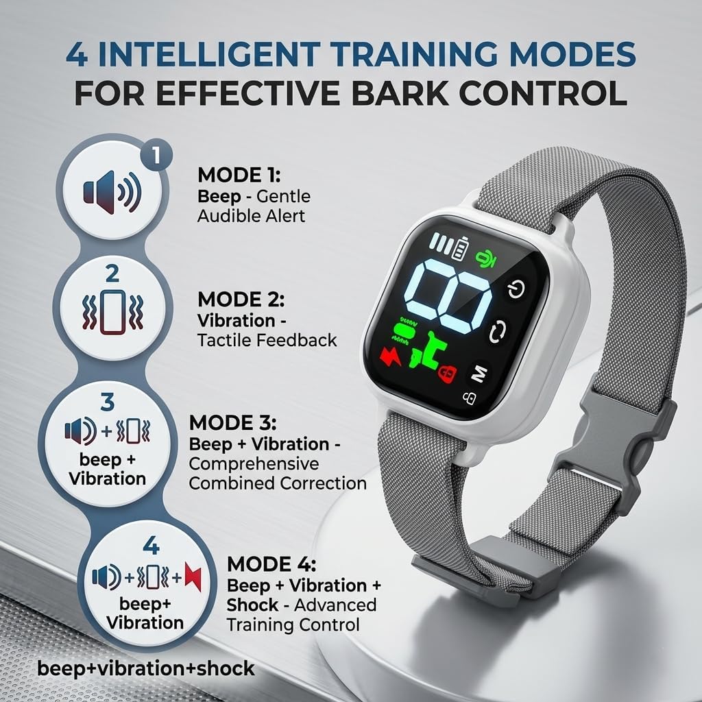 Noobark rechargeable anti-bark collar with waterproof display