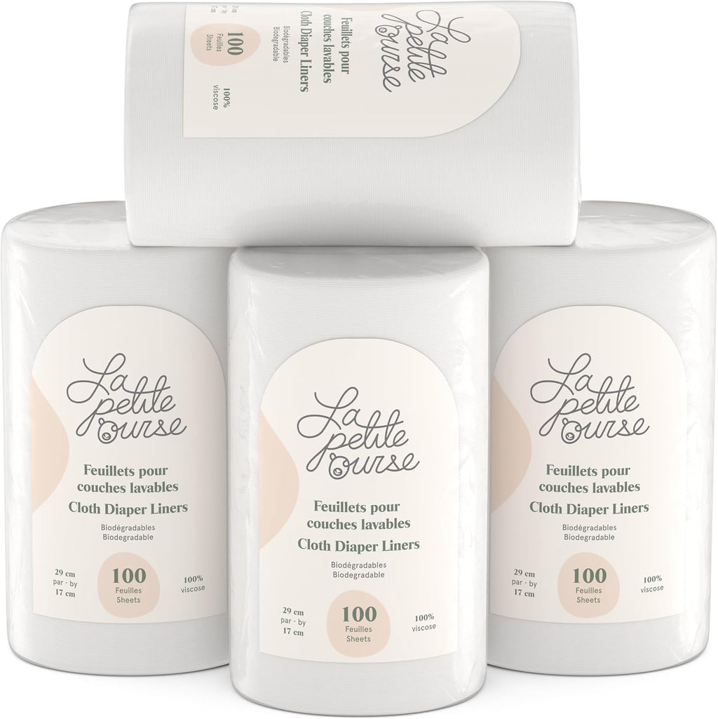 La Petite Ourse disposable cloth diaper liners front view roll packaging