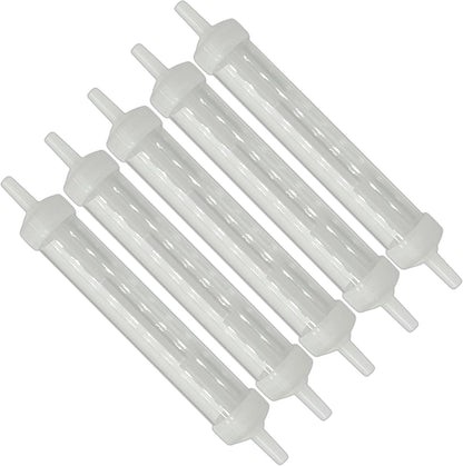ResOne Inline Oxygen Tubing Water Trap front view showing clear moisture collection chamber.