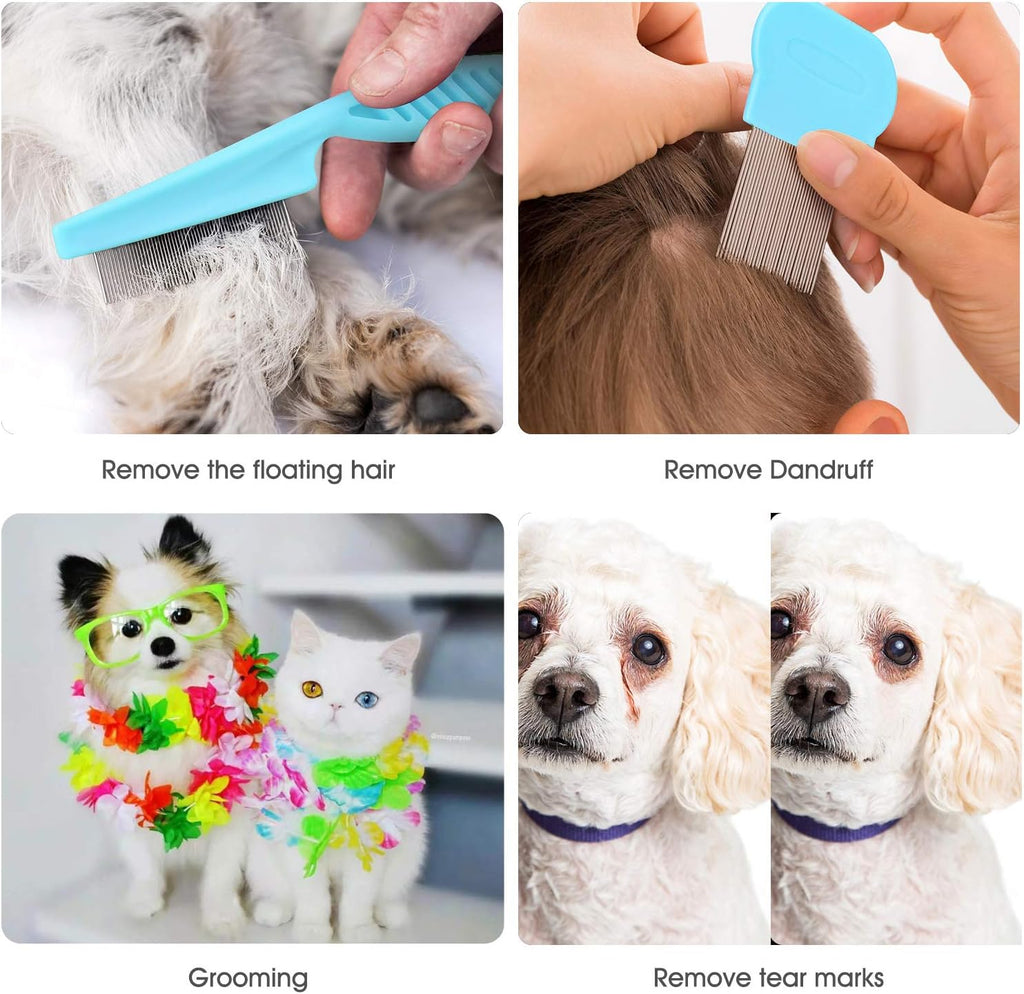 Blue BENSEAO pet comb for clearing loose floating hair from cats and dogs
