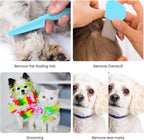 Blue BENSEAO pet comb for clearing loose floating hair from cats and dogs
