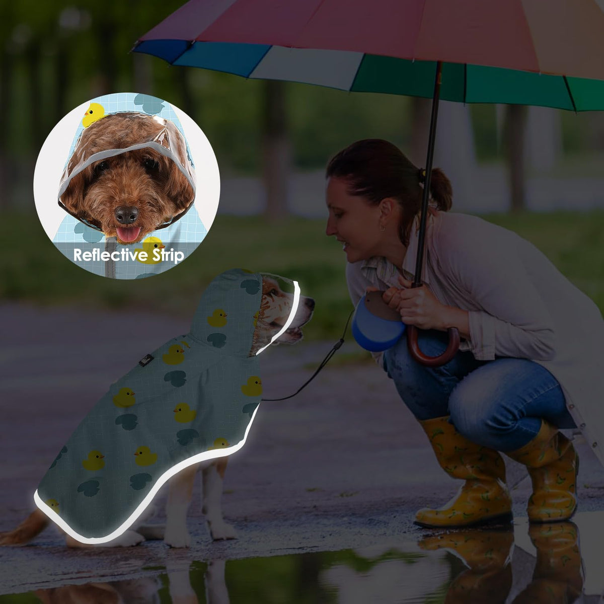 Protective waterproof nylon outdoor gear for medium to large dogs.