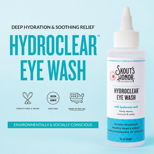 Skout's Honor daily pet eye care formula with hyaluronic acid for dogs and cats