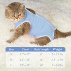 ANWA cat surgery onesie blue side view comfortable pet medical clothing