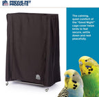 Side view of Prevue Pet Products black bird cage drape
