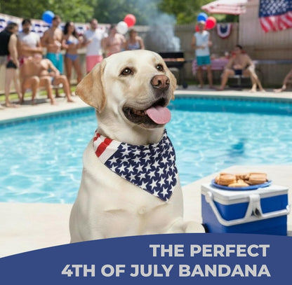 Imported high quality American flag canine scarf suitable for festive celebrations