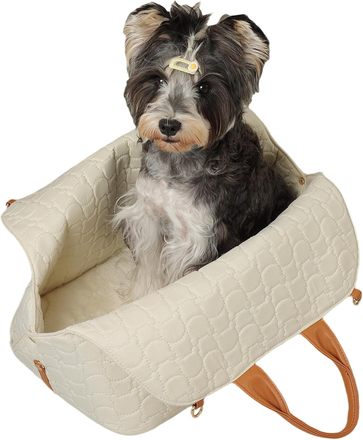 Pethaven beige small dog carrier purse front view