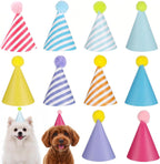 Tucnoeu 10pcs Colorful Mini Party Hats, Cute Dog Party Hats with Pom Poms for Kittens Rabbits Dogs and Stuffed Animals - Image 10