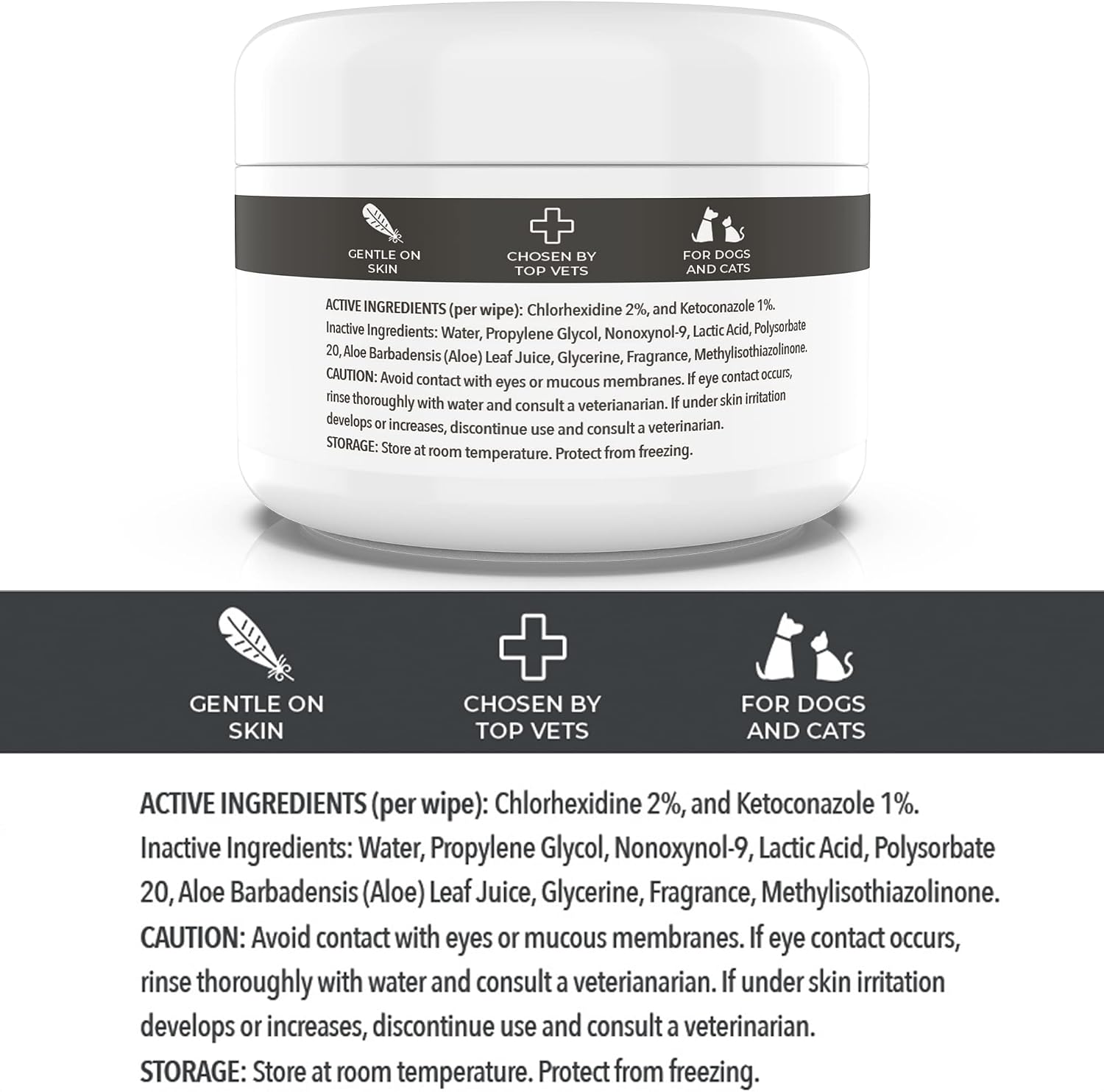 Textured medicated pet wipes for targeted skin infection relief