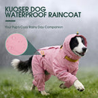 Adjustable hooded dog poncho with back zipper closure