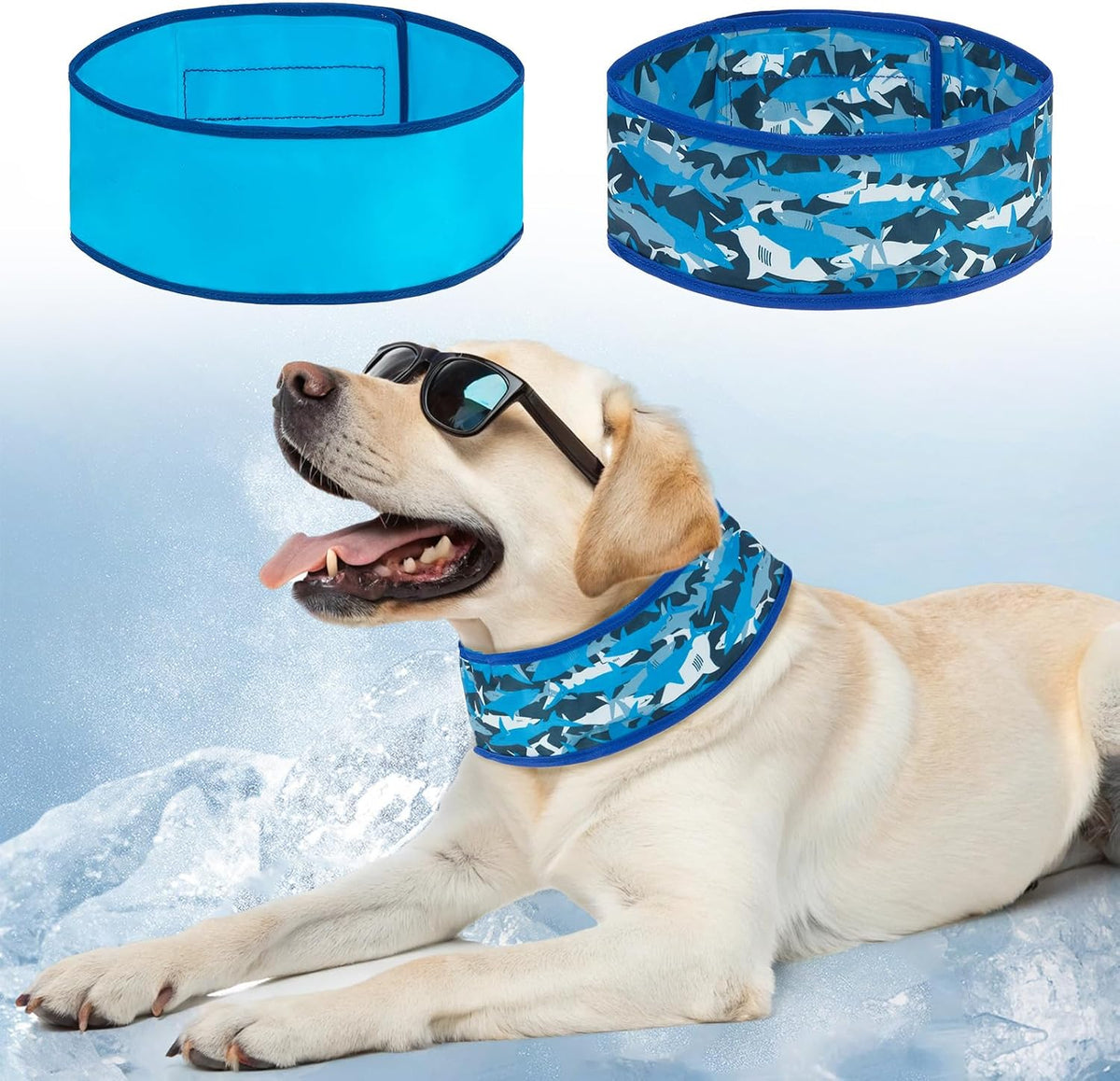 BEAUTYZOO Dog Cooling Bandana,2-Pack Instant Chill Ice Neck Cooler Wrap for Outdoor Summer, Adjustable Reusable Pet Scarf Lasts 2 Hours,Heat Relief Prevent Sunstroke for Medium Large Dogs 17"-22" Blue - Image 10
