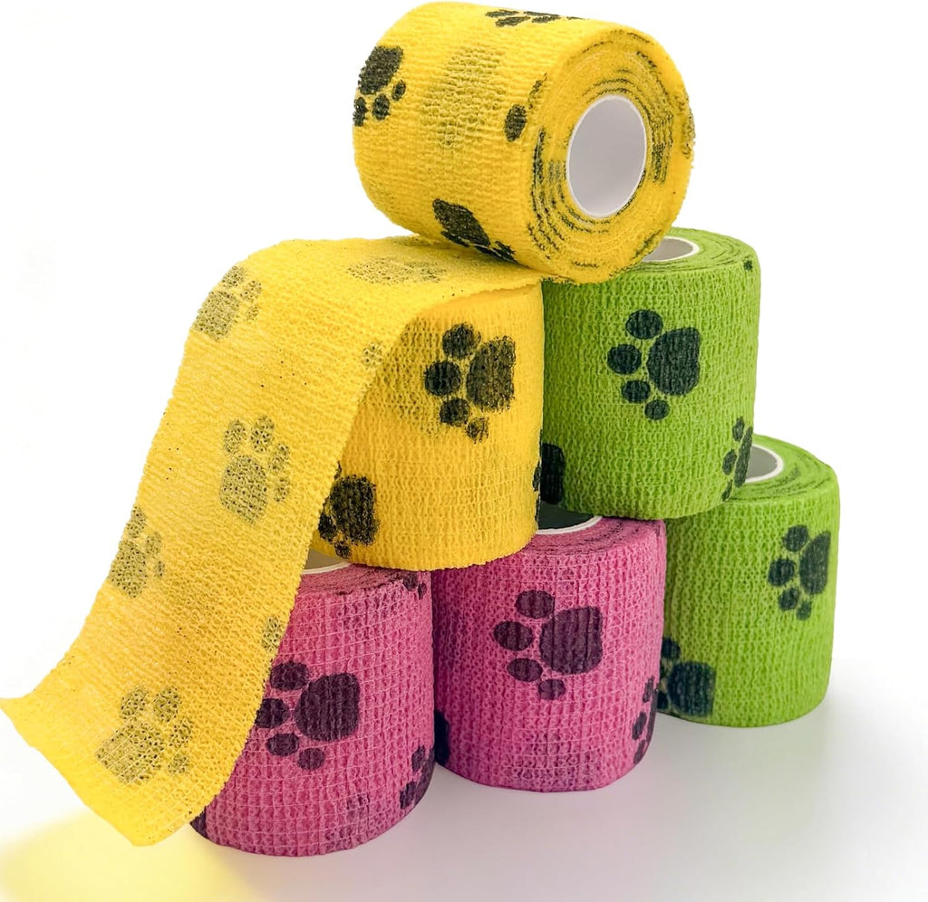 Avinli 6 rolls vet wrap cohesive bandage pack front view